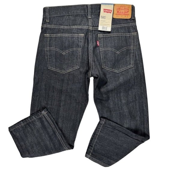 NEW BOYS LEVIS 505 JEANS STRAIGHT LEG Size 8 Husky Fit 3D BLACK 28 X 21 NWT - Picture 2 of 9